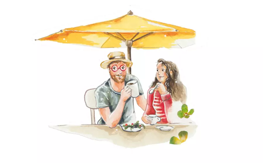 Grünes Ambiente im Café Gartenglück